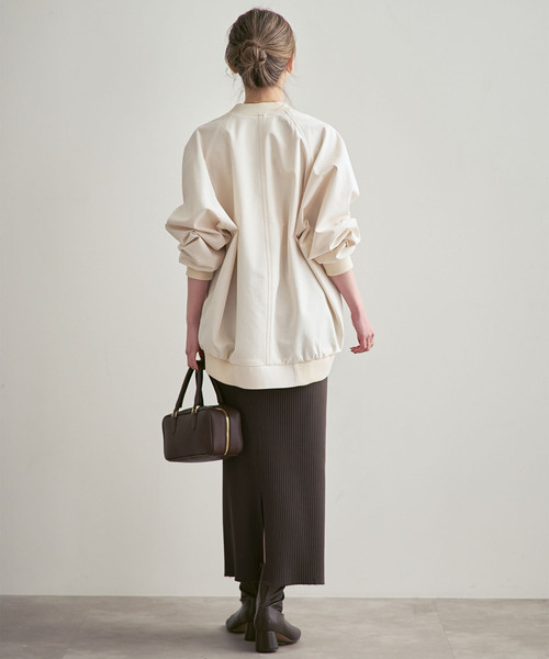 Noble（ノーブル）の「《26SS先行追加・WEB限定カラー》トタンテレコタイトスカート（スカート・レディース・ダークブルー/ベージュ/ライトグリーン/ホワイト系その他/チャコールグレー・40/38/36）」の9枚目の写真