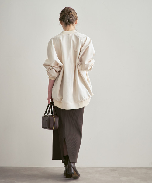 Noble（ノーブル）の「《26SS先行追加・WEB限定カラー》トタンテレコタイトスカート（スカート・レディース・ダークブルー/ベージュ/ライトグリーン/ホワイト系その他/チャコールグレー・40/38/36）」の15枚目の写真