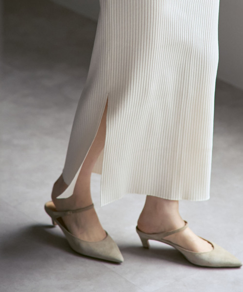 Noble（ノーブル）の「《26SS先行追加・WEB限定カラー》トタンテレコタイトスカート（スカート・レディース・ダークブルー/ベージュ/ライトグリーン/ホワイト系その他/チャコールグレー・40/38/36）」の17枚目の写真