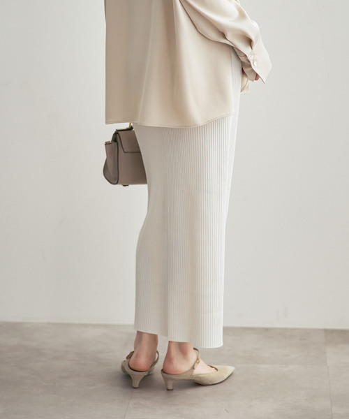 Noble（ノーブル）の「《26SS先行追加・WEB限定カラー》トタンテレコタイトスカート（スカート・レディース・ダークブルー/ベージュ/ライトグリーン/ホワイト系その他/チャコールグレー・40/38/36）」の22枚目の写真