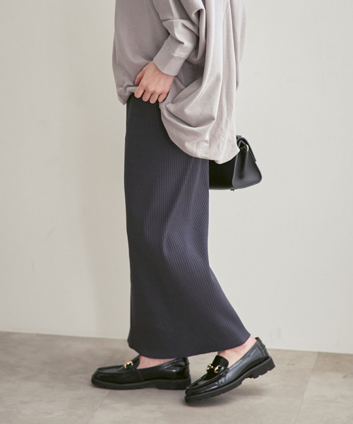 Noble（ノーブル）の「《追加・WEB限定カラー》トタンテレコタイトスカート（スカート・レディース・ダークブルー/ベージュ/ライトグリーン/ホワイト系その他/チャコールグレー・40/38/36）」の13枚目の写真