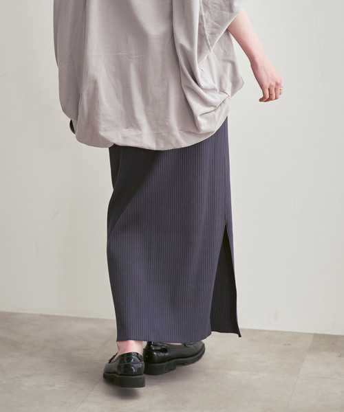 Noble（ノーブル）の「《追加・WEB限定カラー》トタンテレコタイトスカート（スカート・レディース・ダークブルー/ベージュ/ライトグリーン/ホワイト系その他/チャコールグレー・40/38/36）」の12枚目の写真