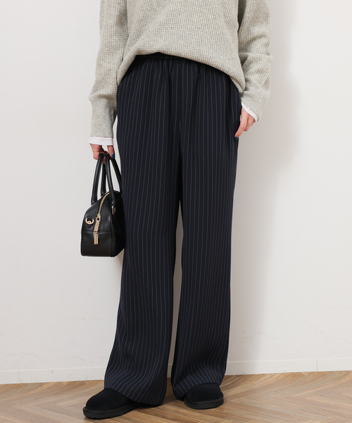 JOURNAL STANDARD relume（ジャーナルスタンダード　レリューム）の「ウォッシャブルダブルクロスイージーパンツ（その他パンツ・レディース・ネイビー/ブラック/ホワイト・36/38）」の3枚目の写真