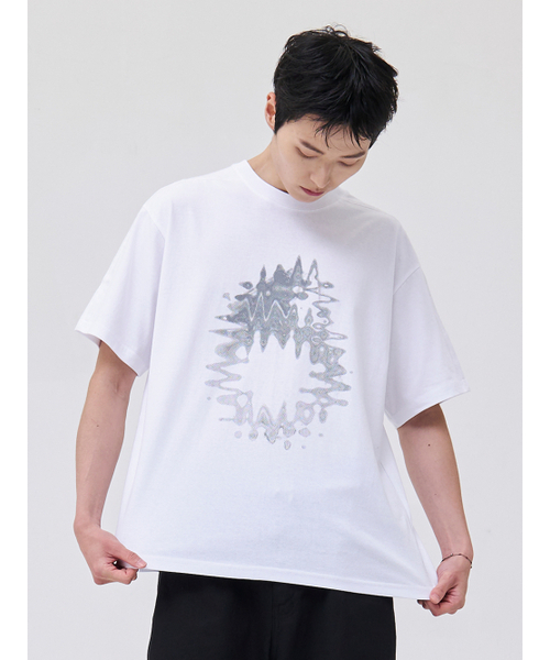 AKECII(アケシ)の「エイタ シーリング ハーフTシャツ-ホワイト(Tシャツ/カットソー・メンズ・その他・MEDIUM/LARGE)」の3枚目の写真