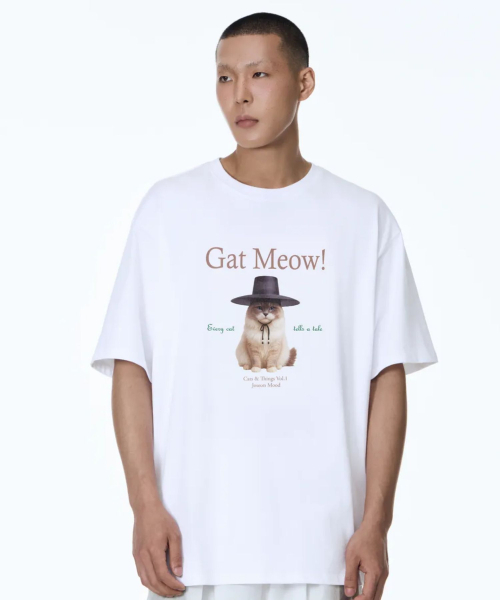 71TO96(チル ハナ トゥ グユク)の「Gat Meow Overfit T-shirt (White)(Tシャツ/カットソー・レディース・ホワイト・FREE)」の2枚目の写真