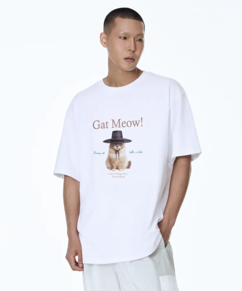 71TO96(チル ハナ トゥ グユク)の「Gat Meow Overfit T-shirt (White)(Tシャツ/カットソー・レディース・ホワイト・FREE)」の4枚目の写真