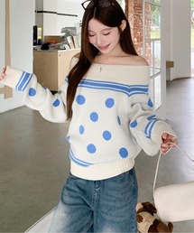 paloma wool 淡い水色 オフショルダー ニットセーター Paloma wool ライトブルー オフショルダー ニット S Paloma wool オフ