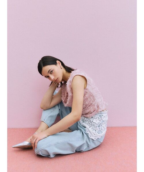 LAGUNAMOON（ラグナムーン）の「カットジャガードドレープブラウス（シャツ/ブラウス・レディース・アイボリー/ブラック/ピンク・FREE）」の5枚目の写真