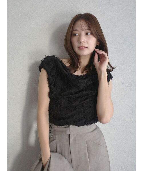 LAGUNAMOON（ラグナムーン）の「カットジャガードドレープブラウス 【夏服】（シャツ/ブラウス・レディース・アイボリー/ブラック/ピンク・FREE）」の18枚目の写真