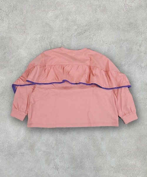 Life Support Products(ライフサポートプロダクツ)の「【COTTON from U.S.A】バックフリルロンティー(Tシャツ/カットソー・キッズ・チャコール/ライトブルー/ライトピンク・100/150/140/130/120/110/95/90/80)」の3枚目の写真