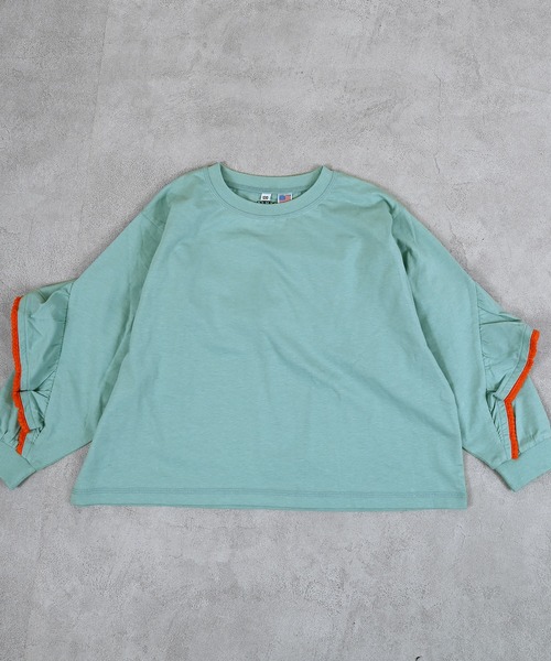 Life Support Products(ライフサポートプロダクツ)の「【COTTON from U.S.A】バックフリルロンティー(Tシャツ/カットソー・キッズ・チャコール/ライトブルー/ライトピンク・100/150/140/130/120/110/95/90/80)」の14枚目の写真