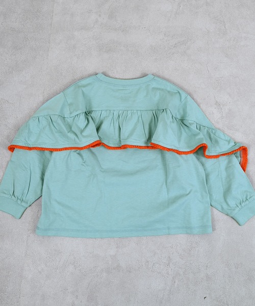 Life Support Products(ライフサポートプロダクツ)の「【COTTON from U.S.A】バックフリルロンティー(Tシャツ/カットソー・キッズ・チャコール/ライトブルー/ライトピンク・100/150/140/130/120/110/95/90/80)」の15枚目の写真