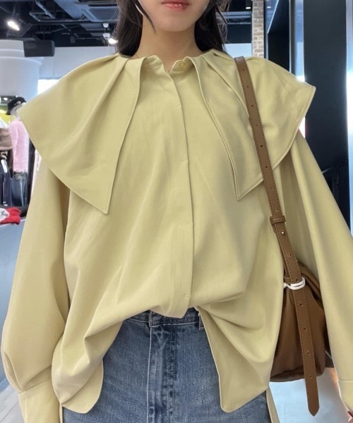 STYLEMIXER（スタイルミキサー）の「サークルカラーシャツ（シャツ/ブラウス・レディース・イエロー/ネイビー/ホワイト・FREE）」の3枚目の写真