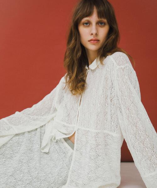 LAATO（ラート）の「melon lace shirts（シャツ/ブラウス・レディース・ホワイト/ブラック/ライトブラウン・FREE）」の2枚目の写真