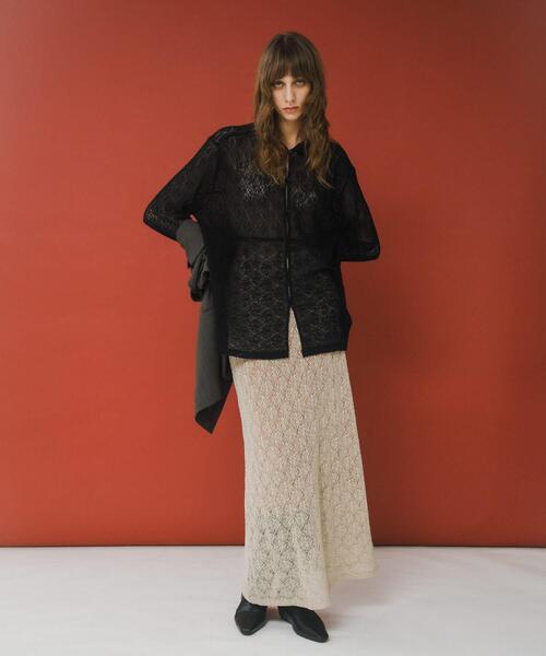 LAATO（ラート）の「melon lace shirts（シャツ/ブラウス・レディース・ホワイト/ブラック/ライトブラウン・FREE）」の5枚目の写真