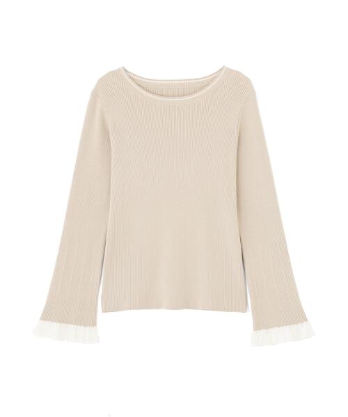 NATURAL BEAUTY BASIC（ナチュラルビューティーベーシック）の「◇レーシーカフスリブニット（ニット/セーター・レディース・ホワイト系その他/ベージュ系その他/ブルー系その他/ブルー系その他6・FREE）」の22枚目の写真