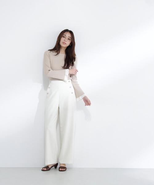 NATURAL BEAUTY BASIC（ナチュラルビューティーベーシック）の「◇レーシーカフスリブニット（ニット/セーター・レディース・ホワイト系その他/ベージュ系その他/ブルー系その他/ブルー系その他6・FREE）」の16枚目の写真