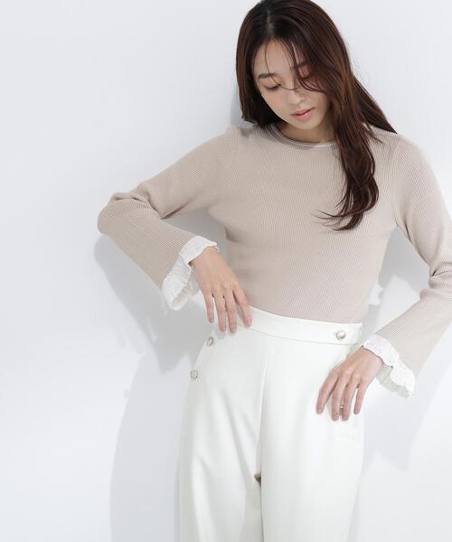 NATURAL BEAUTY BASIC（ナチュラルビューティーベーシック）の「◇レーシーカフスリブニット（ニット/セーター・レディース・ホワイト系その他/ベージュ系その他/ブルー系その他/ブルー系その他6・FREE）」の17枚目の写真