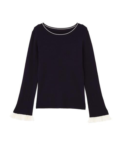 NATURAL BEAUTY BASIC（ナチュラルビューティーベーシック）の「◇レーシーカフスリブニット（ニット/セーター・レディース・ホワイト系その他/ベージュ系その他/ブルー系その他/ブルー系その他6・FREE）」の11枚目の写真
