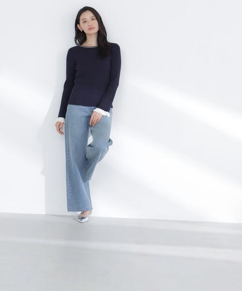 NATURAL BEAUTY BASIC（ナチュラルビューティーベーシック）の「◇レーシーカフスリブニット（ニット/セーター・レディース・ホワイト系その他/ベージュ系その他/ブルー系その他/ブルー系その他6・FREE）」の12枚目の写真