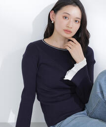 NATURAL BEAUTY BASIC | ◇レーシーカフスリブニット(ニット/セーター)