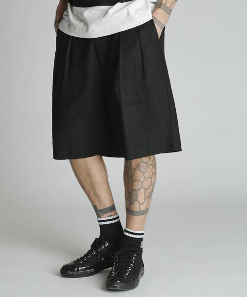 schott（ショット）の「Schott/ショット/LINEN SHORTS/リネン ショーツ（その他パンツ・メンズ・ベージュ/ブラック/カーキ・M/L/XL）」の2枚目の写真