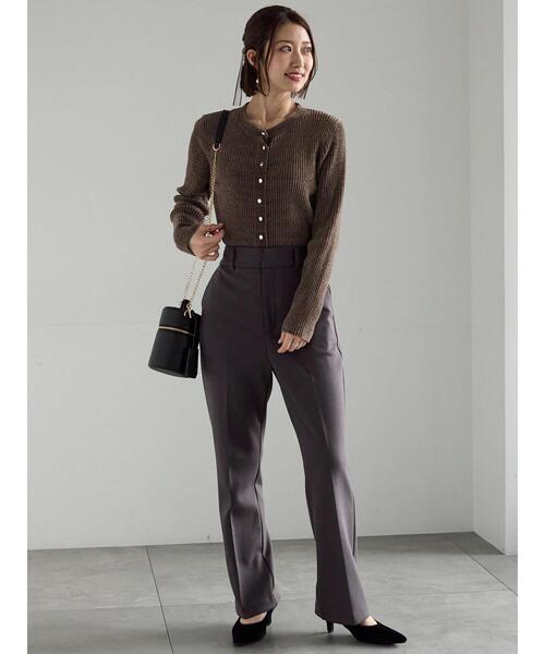 Te chichi（テチチ）の「裏起毛パイピングストレートパンツ（その他パンツ・レディース・チャコールグレー/ネイビー・F）」の3枚目の写真