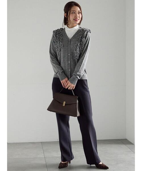 Te chichi（テチチ）の「裏起毛パイピングストレートパンツ（その他パンツ・レディース・チャコールグレー/ネイビー・F）」の8枚目の写真