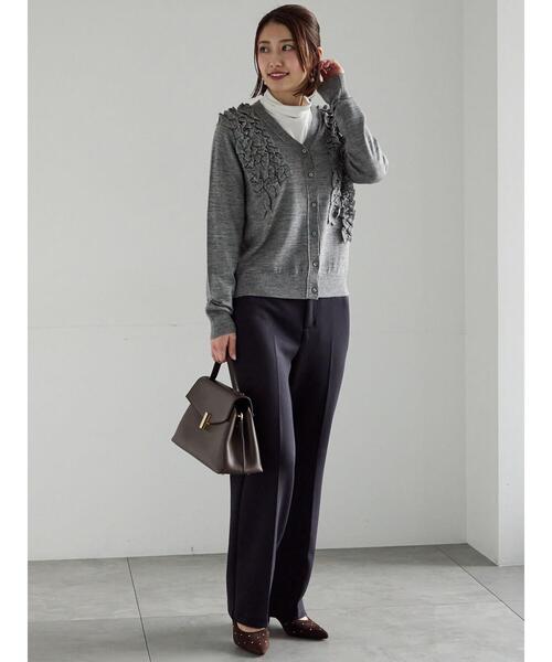 Te chichi（テチチ）の「裏起毛パイピングストレートパンツ（その他パンツ・レディース・チャコールグレー/ネイビー・F）」の9枚目の写真