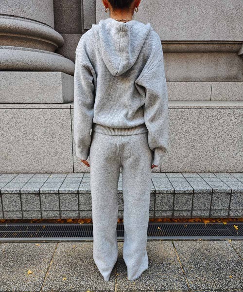 esutoreja（エストレジャ）の「ニットジップアップフーディセットアップ（セットアップ・レディース・ベージュ/グレー・FREE）」の19枚目の写真