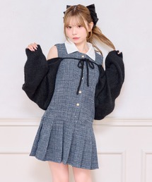 ワンピース/ドレス（ブルー・ネイビー/青色系・ツイード）ファッション