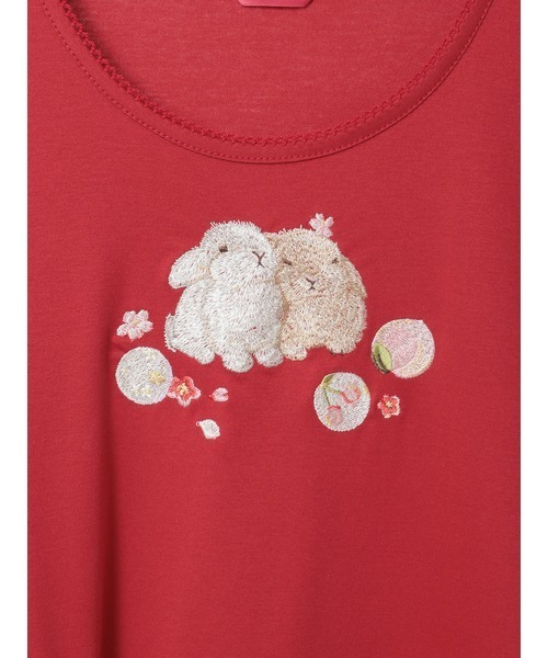 幸見うさぎ刺繍スムースワンピース（ワンピース）｜PINK HOUSE（ピンク