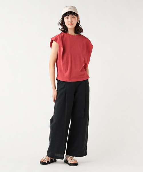 BEAMS HEART(ビームスハート)の「シアーミニ裏毛プルオーバー(Tシャツ/カットソー・レディース・ブラック/オフホワイト/レッド・FREE)」の4枚目の写真