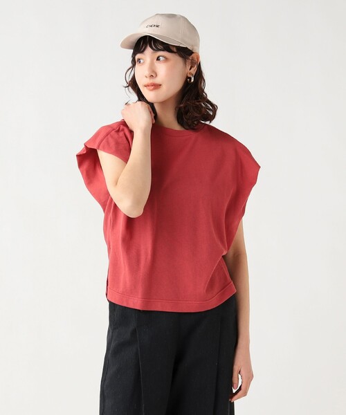 BEAMS HEART(ビームスハート)の「シアーミニ裏毛プルオーバー(Tシャツ/カットソー・レディース・ブラック/オフホワイト/レッド・FREE)」の6枚目の写真