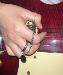 BASSCLEF（ベースクレフ）の「メンズ リング 連結チェーン サージカルスチール B CHAIN RNG（リング）」