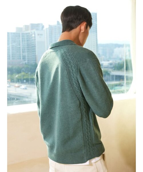 AYIHOLIC CASHMERE(アイホリックカシミア)の「ハーフジップポロニット メランジグリーン #5COLOR(ニット/セーター・レディース・その他・M/L)」の3枚目の写真