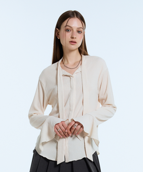 LARTIGENT(ラーティゼン)の「L11 TIE BLOUSE(BEIGE)(シャツ/ブラウス・レディース・その他・FREE)」の3枚目の写真
