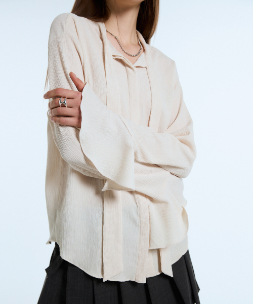 LARTIGENT(ラーティゼン)の「L11 TIE BLOUSE(BEIGE)(シャツ/ブラウス・レディース・その他・FREE)」の4枚目の写真