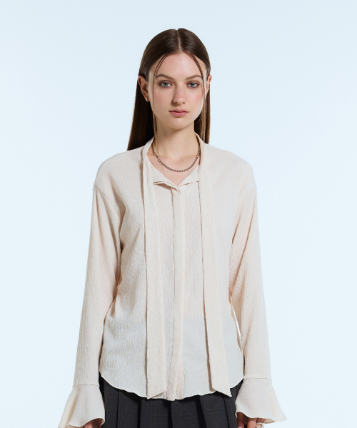 LARTIGENT(ラーティゼン)の「L11 TIE BLOUSE(BEIGE)(シャツ/ブラウス・レディース・その他・FREE)」の5枚目の写真