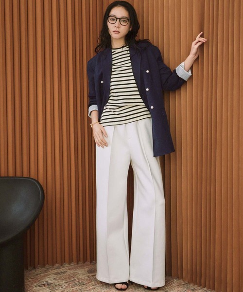 ELFRANK（エルフランク）の「【2026SS】ロゴ刺繍 テーラードジャケット オフィス フォーマル パールボタン《着用動画あり》（テーラードジャケット・レディース・ネイビー/ブラック・M/L）」の20枚目の写真