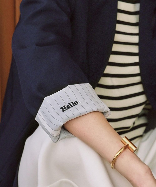 ELFRANK（エルフランク）の「【2026SS】ロゴ刺繍 テーラードジャケット オフィス フォーマル パールボタン《着用動画あり》（テーラードジャケット・レディース・ネイビー/ブラック・M/L）」の16枚目の写真