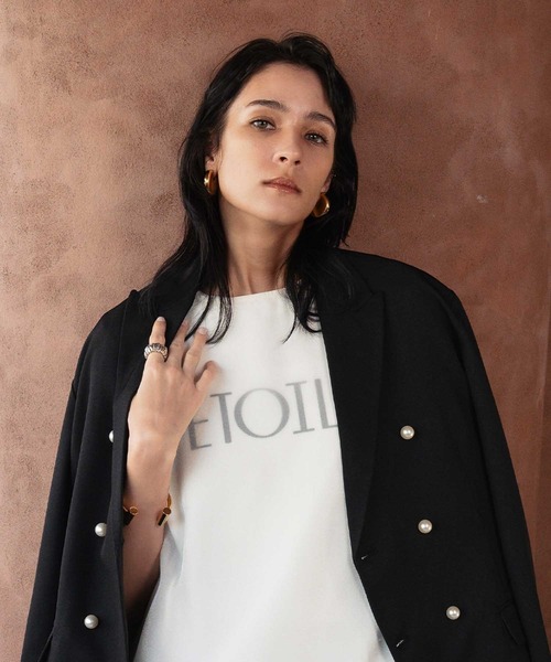 ELFRANK（エルフランク）の「【2026SS】ロゴ刺繍 テーラードジャケット オフィス フォーマル パールボタン《着用動画あり》（テーラードジャケット・レディース・ネイビー/ブラック・M/L）」の14枚目の写真