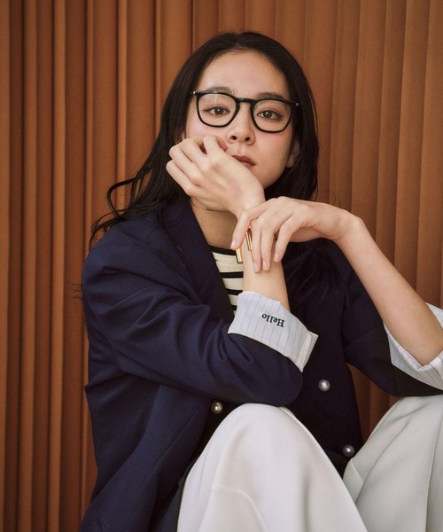 ELFRANK（エルフランク）の「【2026SS】ロゴ刺繍 テーラードジャケット オフィス フォーマル パールボタン《着用動画あり》（テーラードジャケット・レディース・ネイビー/ブラック・M/L）」の5枚目の写真