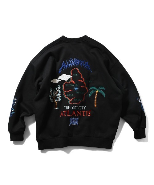 Ally&Dia(アリーアンドダイア)の「アリーアンドダイア 【Ally&Dia】- クルーネックスウェット【THE LOST CITY CREWNECK SWEAT AD25AW003】(パーカー・メンズ・ブラック・XL/M)」の6枚目の写真