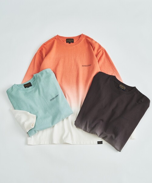 PENDLETON(ペンドルトン)の「【PENDLETON / ペンドルトン】Gradation dye /グラデーションロングスリーブTシャツ/ユニセックス(Tシャツ/カットソー・メンズ・オレンジ系その他/グレー系その他/ブルー系その他・M/L)」の4枚目の写真