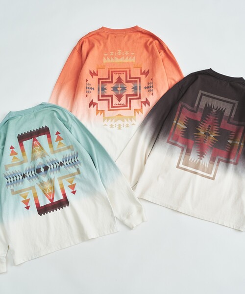 PENDLETON(ペンドルトン)の「【PENDLETON / ペンドルトン】Gradation dye /グラデーションロングスリーブTシャツ/ユニセックス(Tシャツ/カットソー・メンズ・オレンジ系その他/グレー系その他/ブルー系その他・M/L)」の5枚目の写真