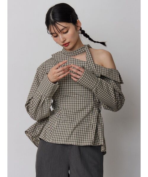 MURUA（ムルーア）の「ボウタイワンショルブラウス（シャツ/ブラウス・レディース・ホワイト/その他/ダークグレー・FREE）」の5枚目の写真