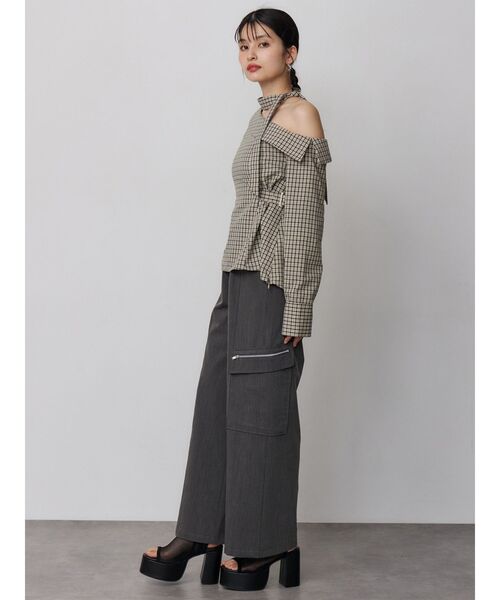 MURUA（ムルーア）の「ボウタイワンショルブラウス（シャツ/ブラウス・レディース・ホワイト/その他/ダークグレー・FREE）」の10枚目の写真