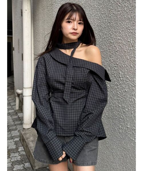 MURUA（ムルーア）の「ボウタイワンショルブラウス（シャツ/ブラウス・レディース・ホワイト/その他/ダークグレー・FREE）」の13枚目の写真