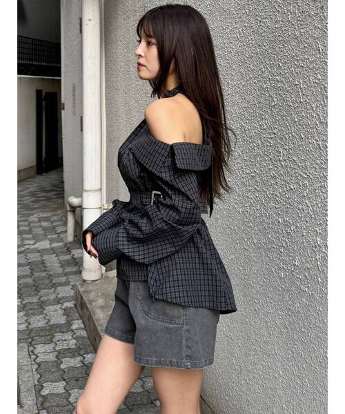 MURUA（ムルーア）の「ボウタイワンショルブラウス（シャツ/ブラウス・レディース・ホワイト/その他/ダークグレー・FREE）」の14枚目の写真